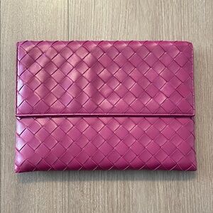 Bottega Veneta Magenta Woven Clutch